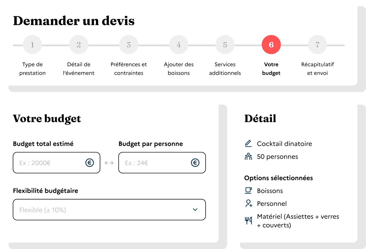 Aperçu de la demande de devis sur-mesure